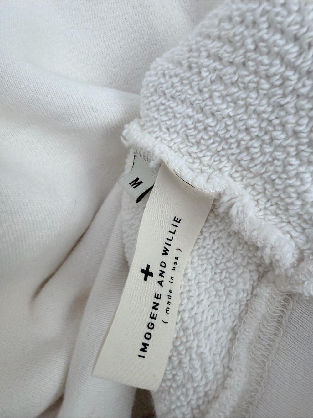 Imogene & Willie The Bolt Sweat Shirt White Size M - Picture 4 of 6